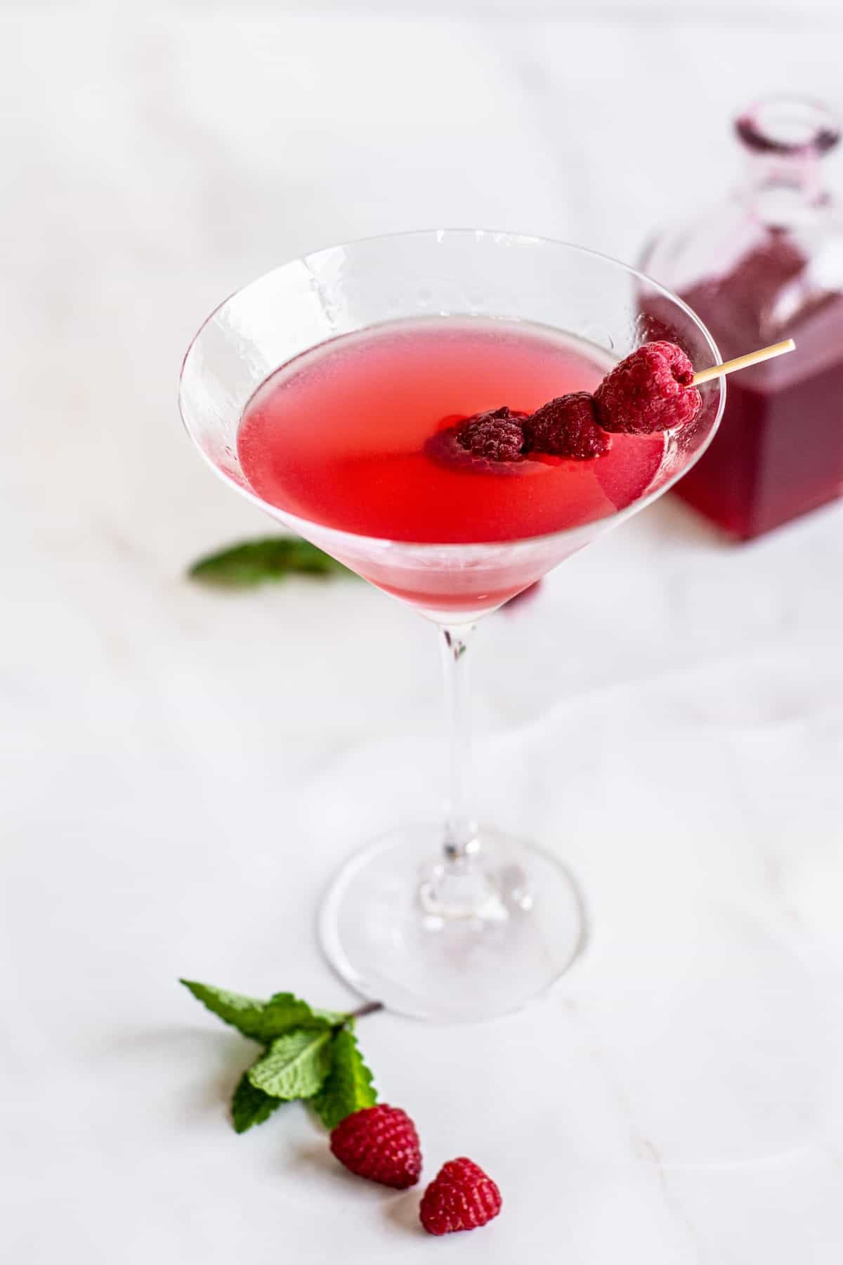 a red cocktail.