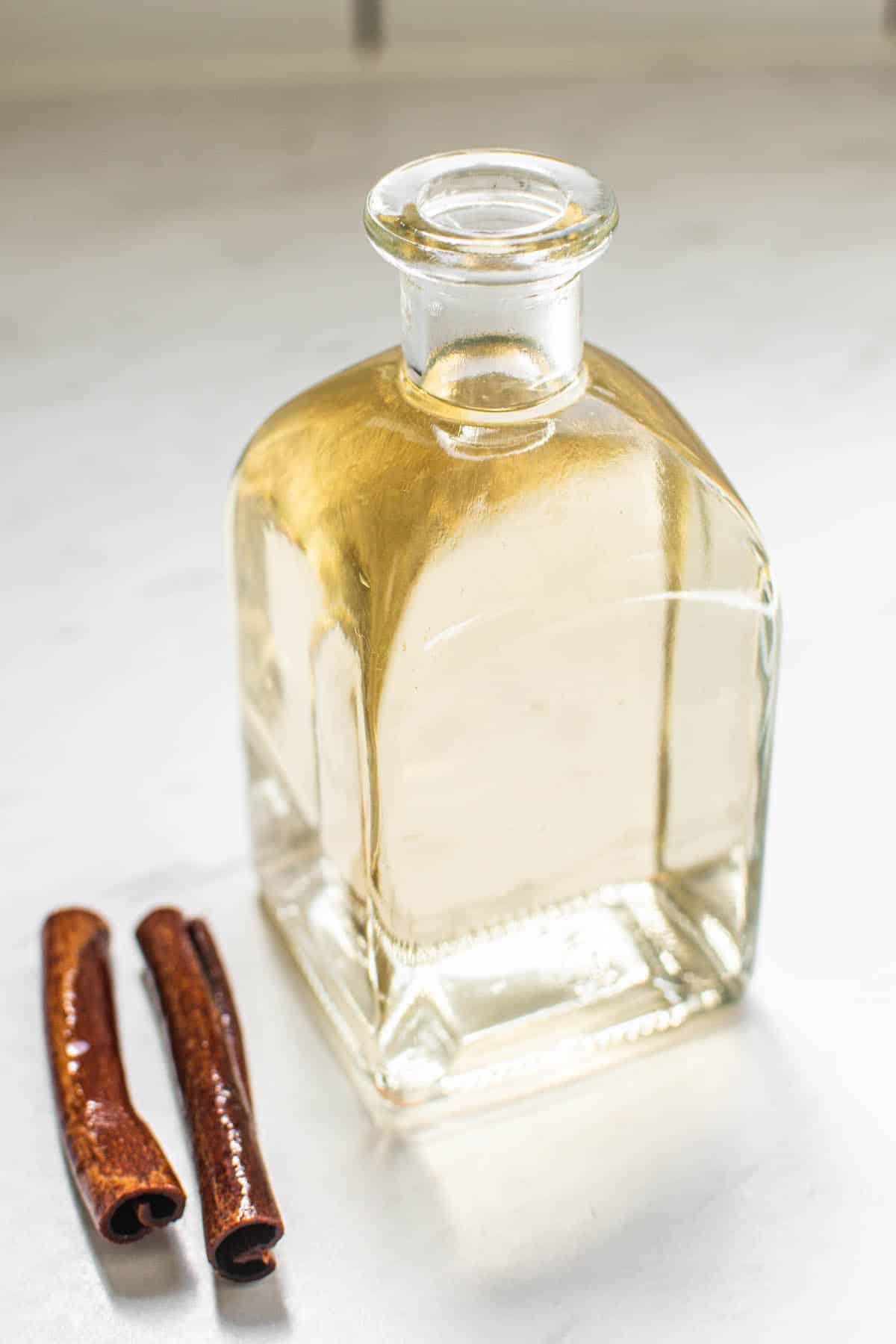 a bottle of cinnamon syrup.