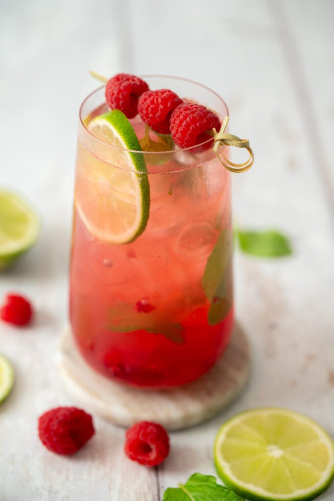 Light Raspberry Mocktails Raspberry Mojito Mocktail - Mint and Twist